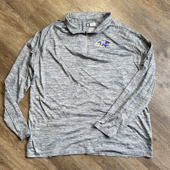 NFL Other - NFL Team Apparel Ravens Gray Heather Quarter-Zip Pullover